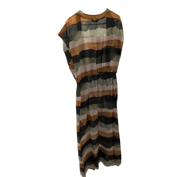 Agua de Coco Liana Thomaz Striped Kimono Swimsuit Cover Up Beach Maxi Dress OS U - Picture 3 of 5